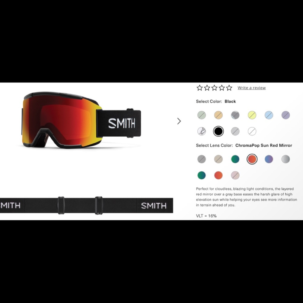 LIKE NEW Smith Squad Chromapop Ski Goggles